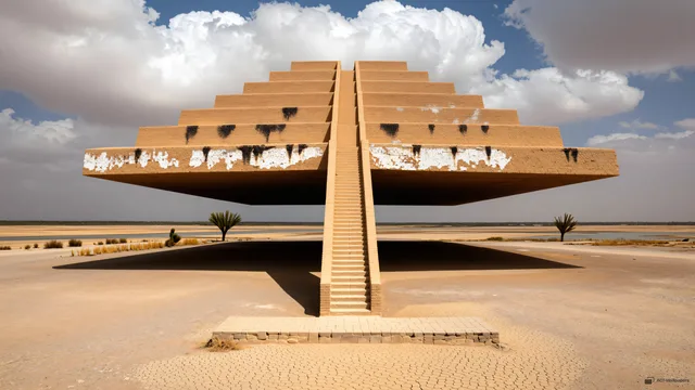 Inverted Sumerian Ziggurat — Ters Ziggurat 4K wallpaper