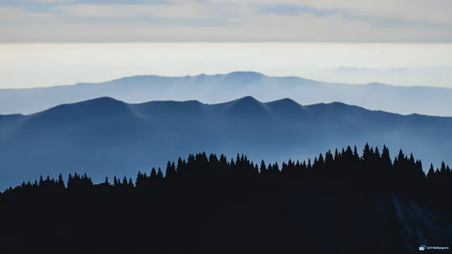 Layered Ridge Silhouettes — Layered silhouettes 4K wallpaper