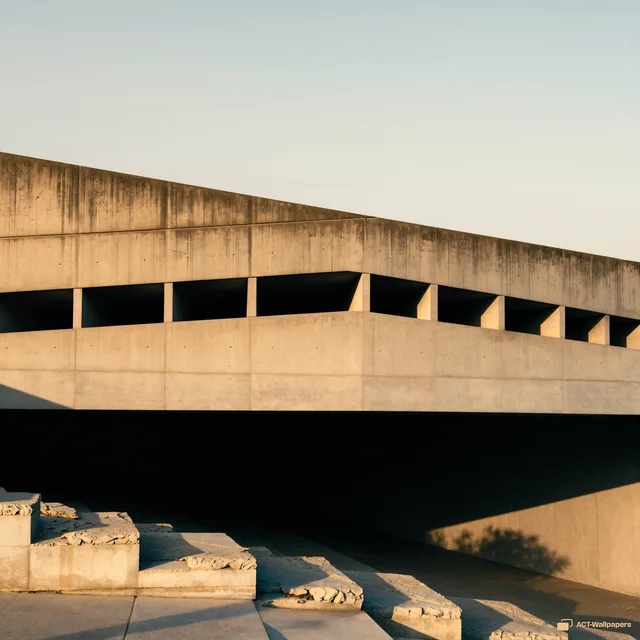 Concrete Cantilever Study — Brutalist architecture 4K wallpaper