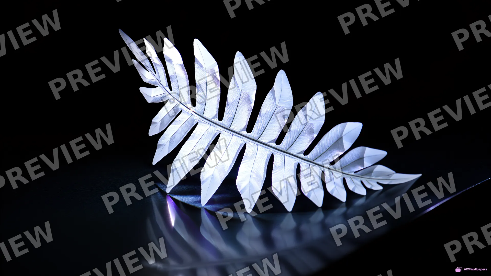 Quartz Fern Refraction — Crystal botanicals 4K wallpaper