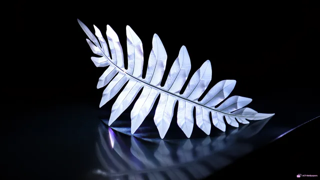 Quartz Fern Refraction — Crystal botanicals 4K wallpaper