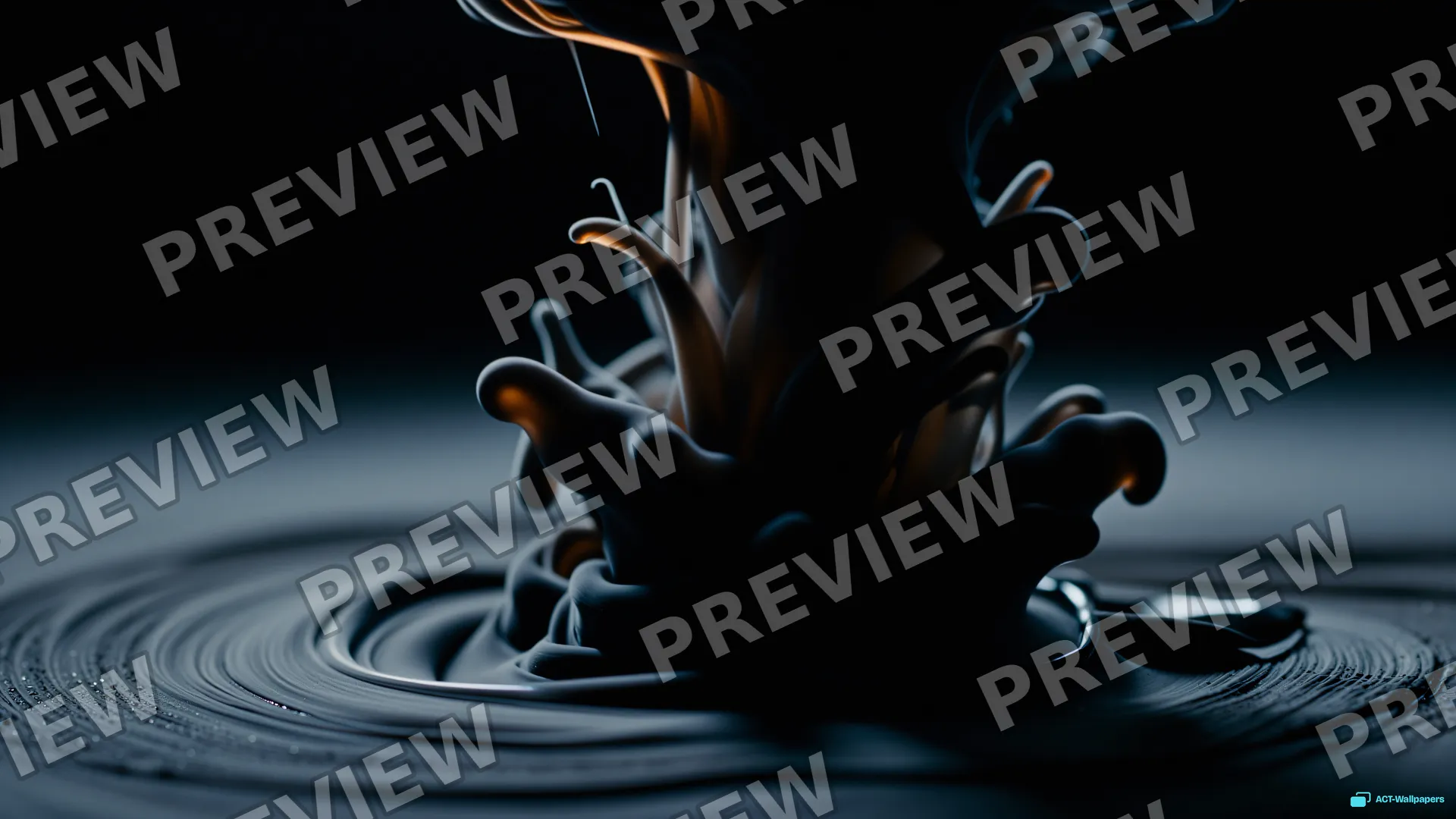 Obsidian Ink Dispersion — Dark fluid 4K wallpaper