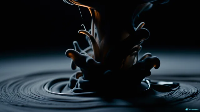 Obsidian Ink Dispersion — Dark fluid 4K wallpaper