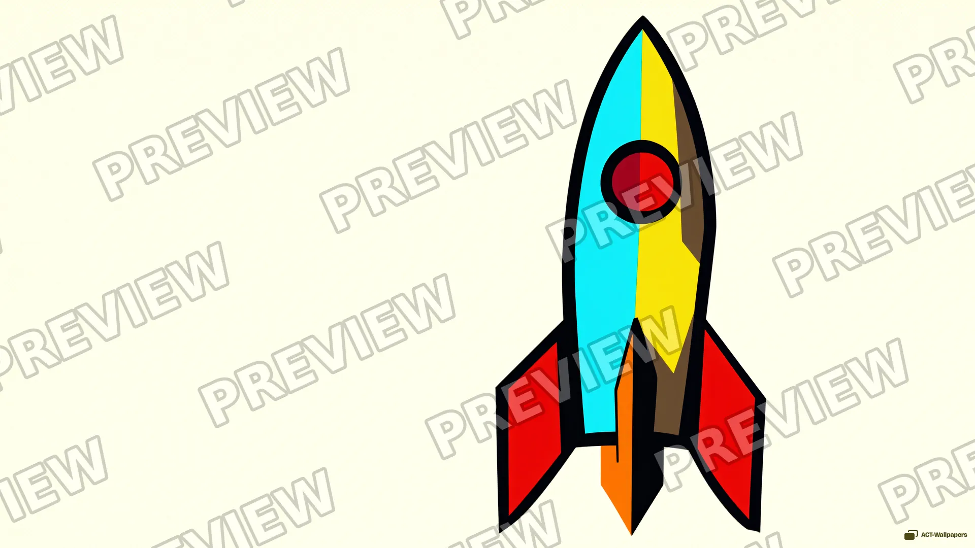 Cubist Rocket Halftone — Retro pop art 4K wallpaper
