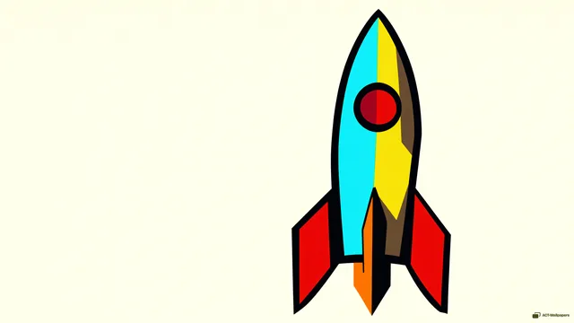Cubist Rocket Halftone — Retro pop art 4K wallpaper