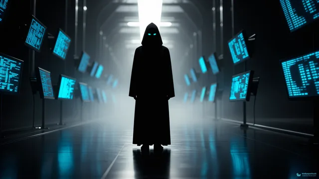 Digital Archive Silhouette — Sci-fi interiors 4K wallpaper