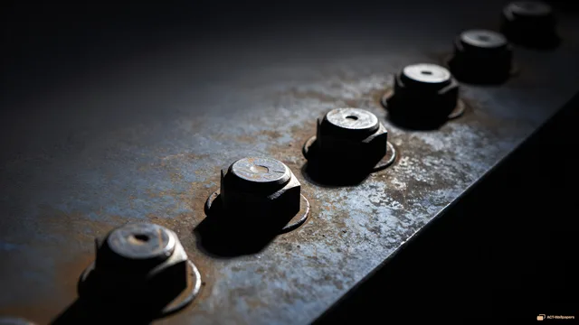 Riveted Steel Macro — Macro mechanics 4K wallpaper