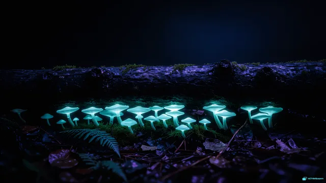Forest Fungal Glow — Bioluminescence 4K wallpaper