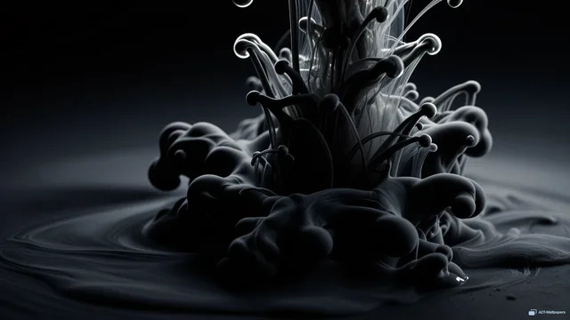 Ink Bloom Dispersion — Dark fluid 4K wallpaper