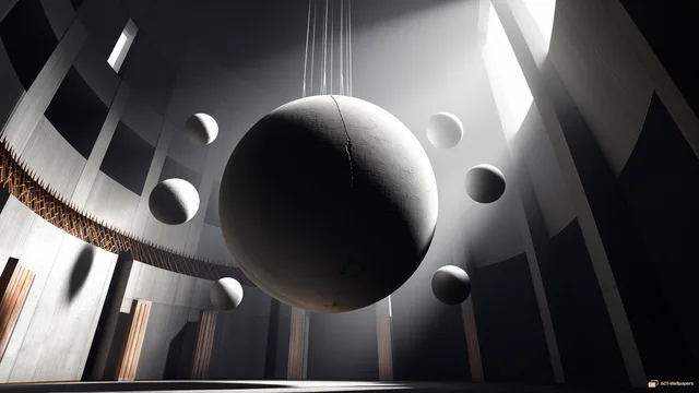 Concrete Nucleus Interior — Brutalist cell 4K wallpaper