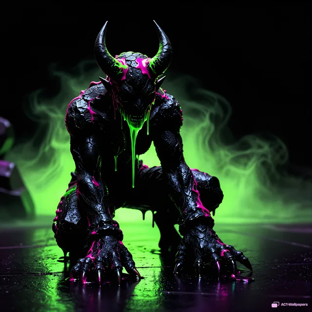 Obsidian Nightmare Glow — Neon nightmare 4K wallpaper