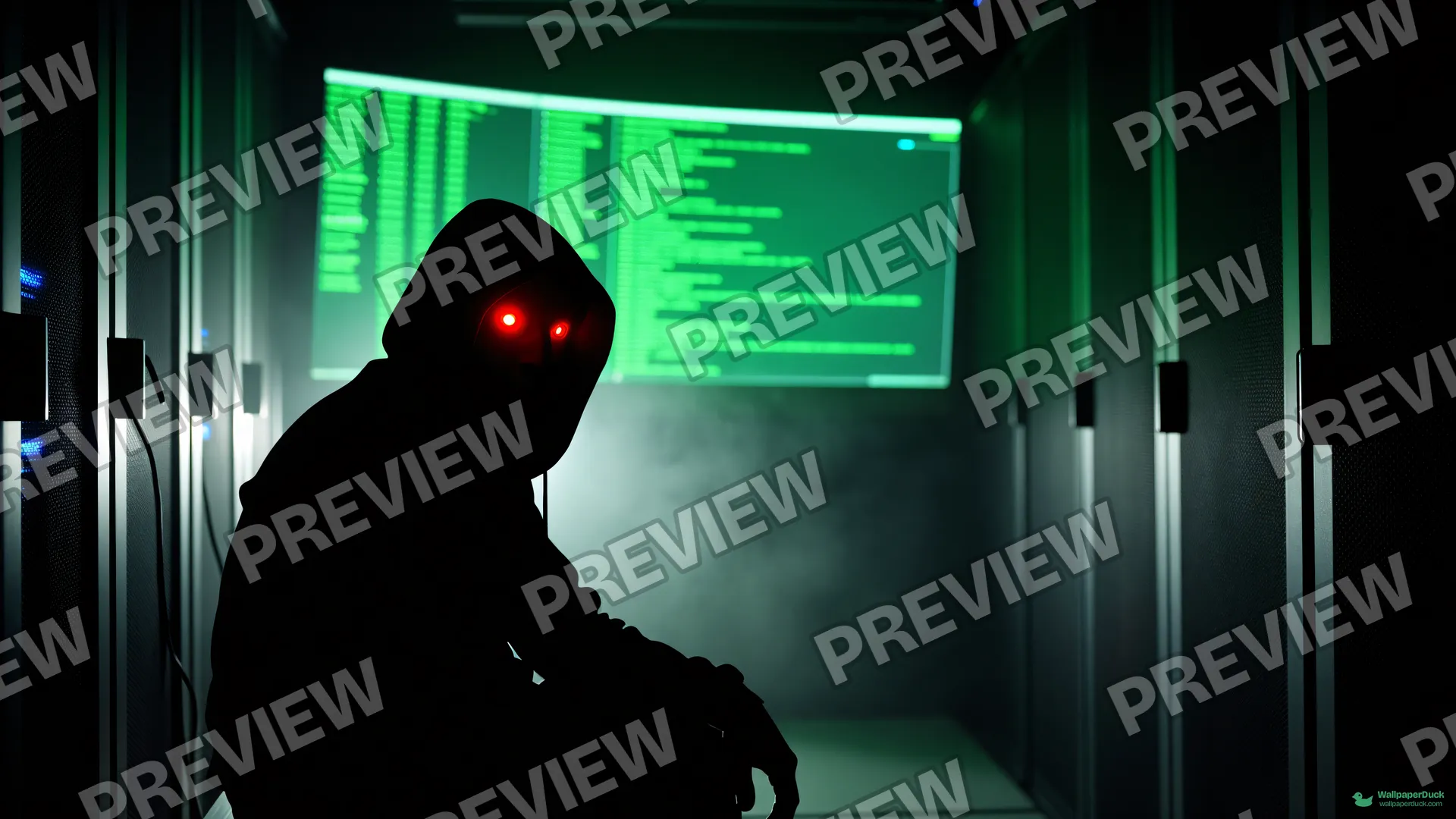 Server Room Specter — Sci-fi interiors 4K wallpaper