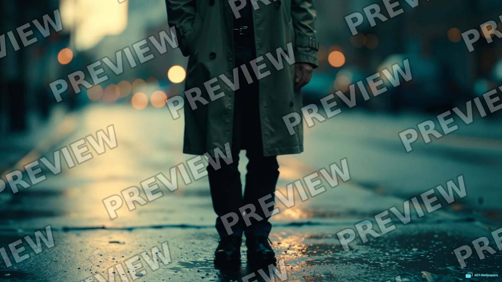 Urban Amber Rain — Analog cinema 4K wallpaper