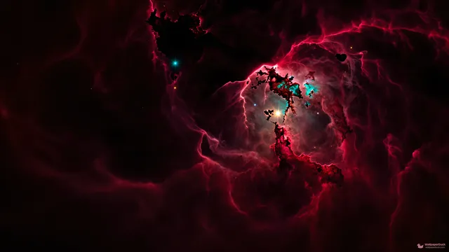 Crimson Filament Depth — Cosmic & astrophotography 4K wallpaper