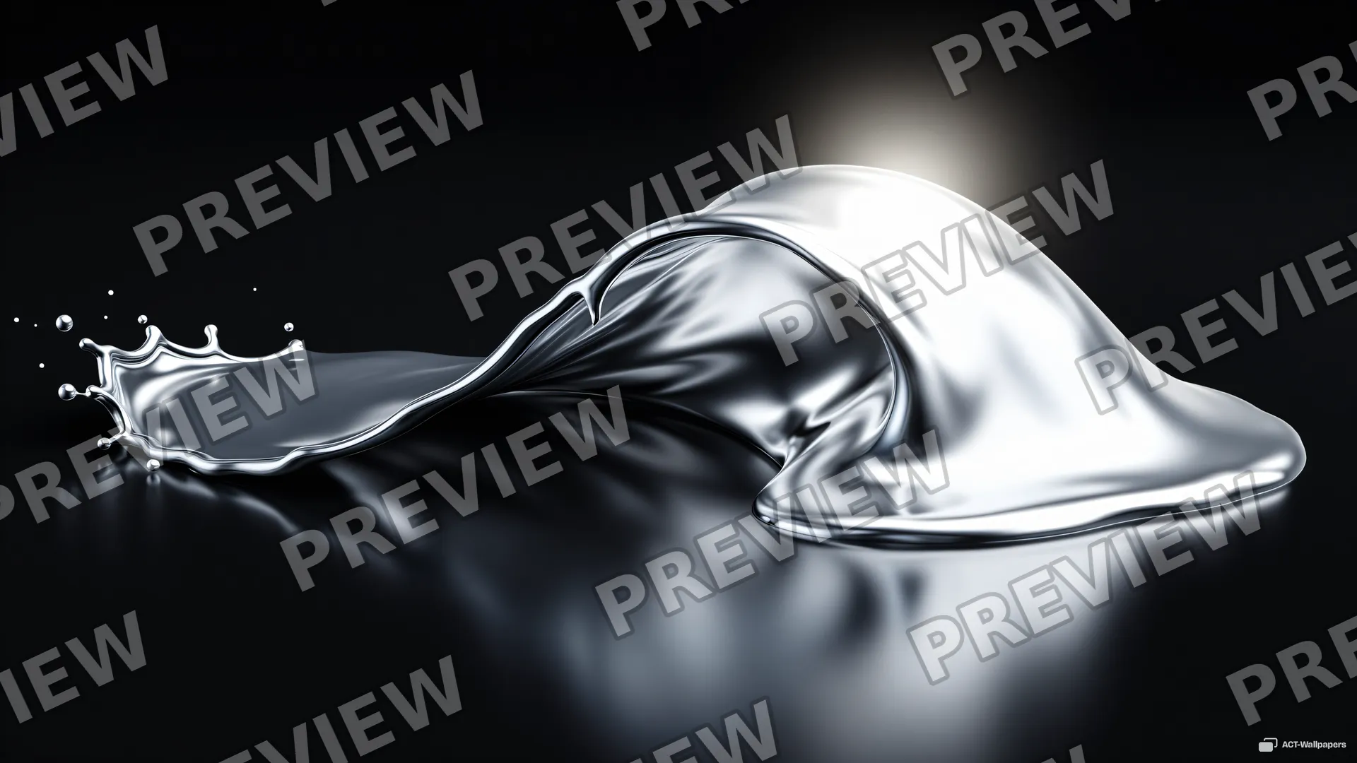 Molten Silver Curl — Chrome casting 4K wallpaper