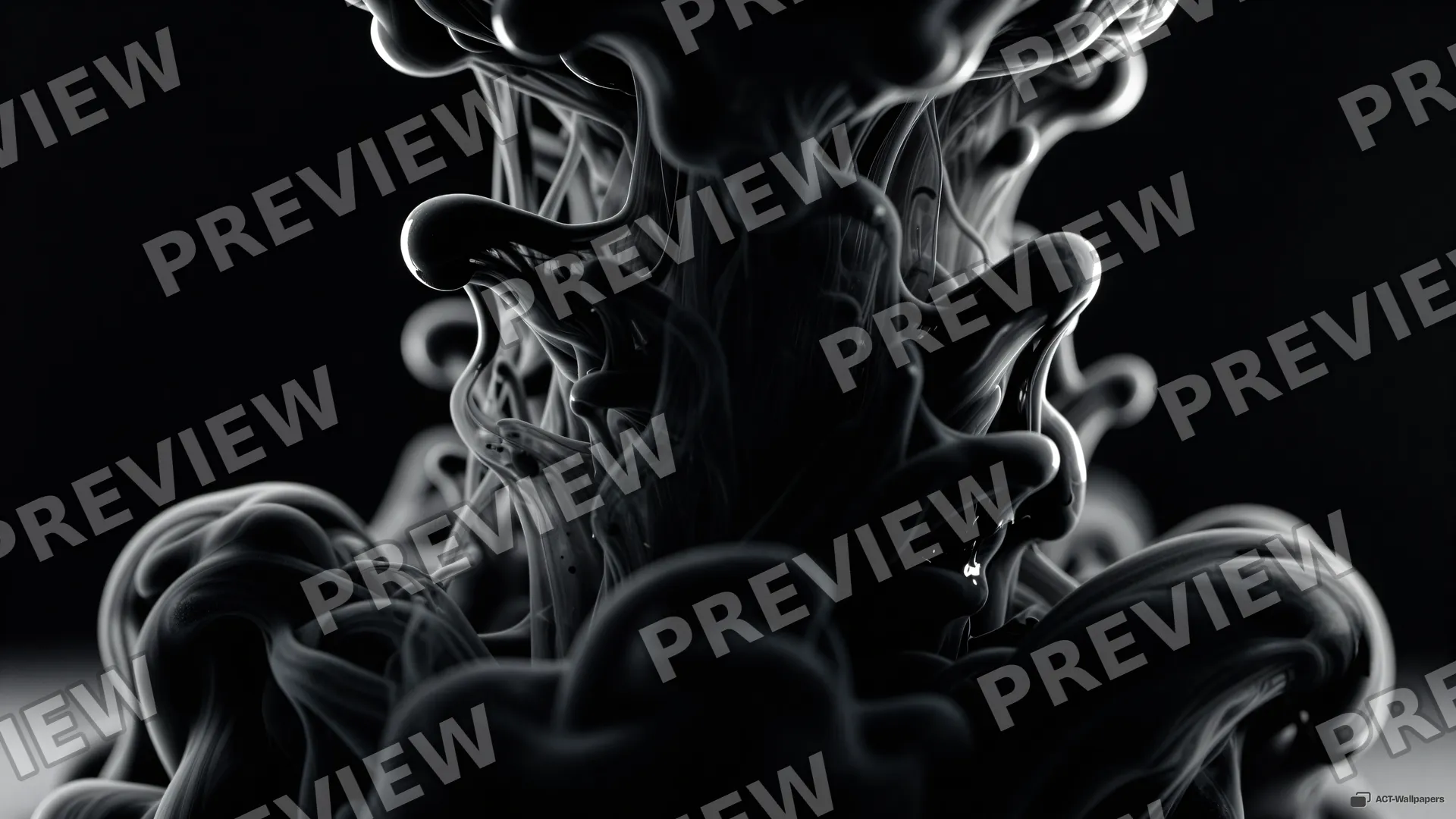 Obsidian Ink Flow — Dark fluid 4K wallpaper