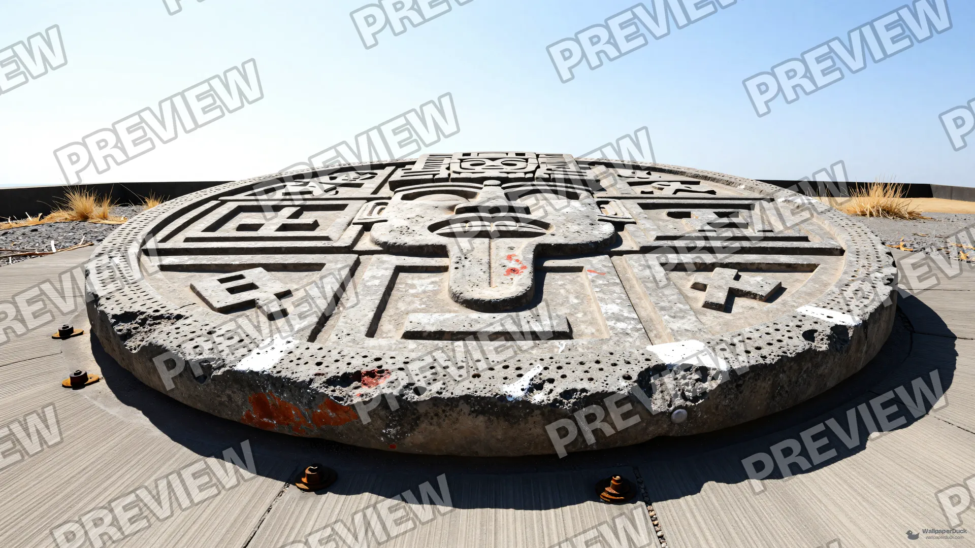 Sun Stone High Angle — Aztek gunes tasi 4K wallpaper