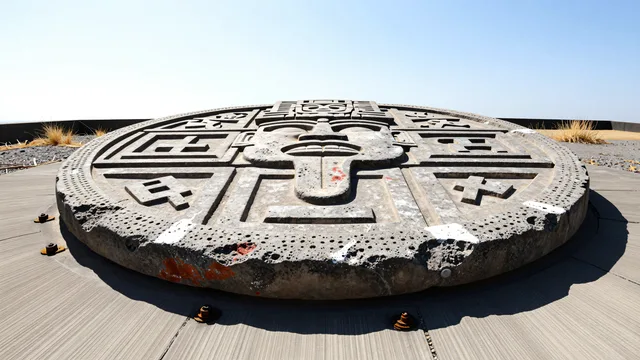 Sun Stone High Angle — Aztek gunes tasi 4K wallpaper