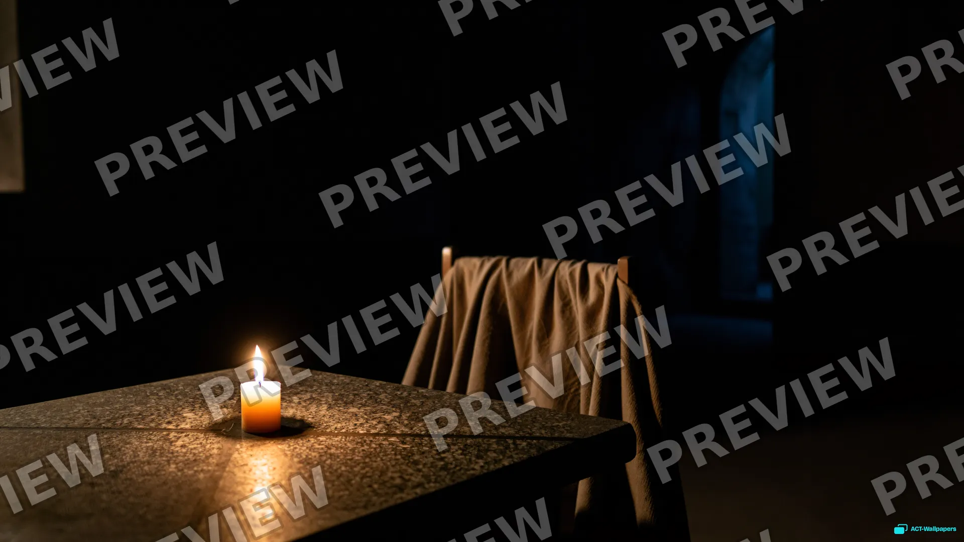 Stone Chamber Candlelight — Dark interiors 4K wallpaper