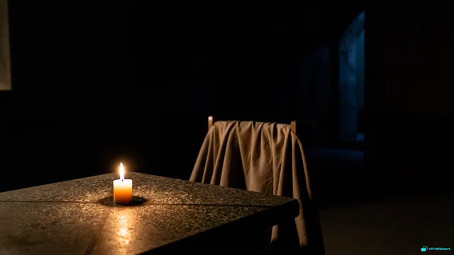 Stone Chamber Candlelight — Dark interiors 4K wallpaper