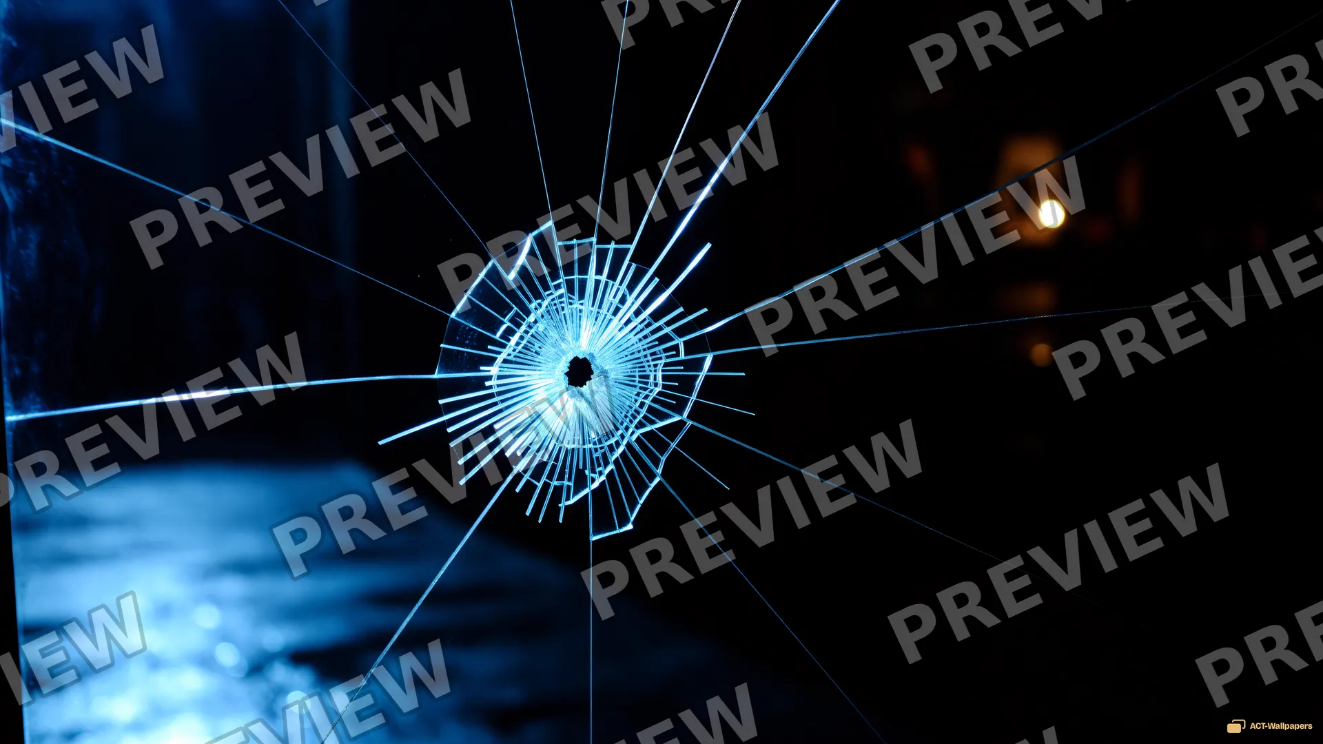 Lower-Right Shatter Focus — Shattered glass 4K wallpaper