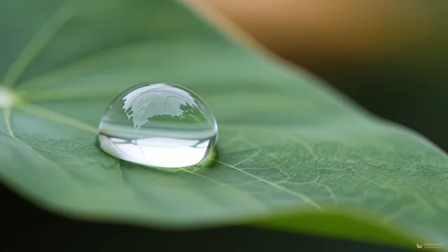 Droplet Refraction Study — Botanical macro 4K wallpaper