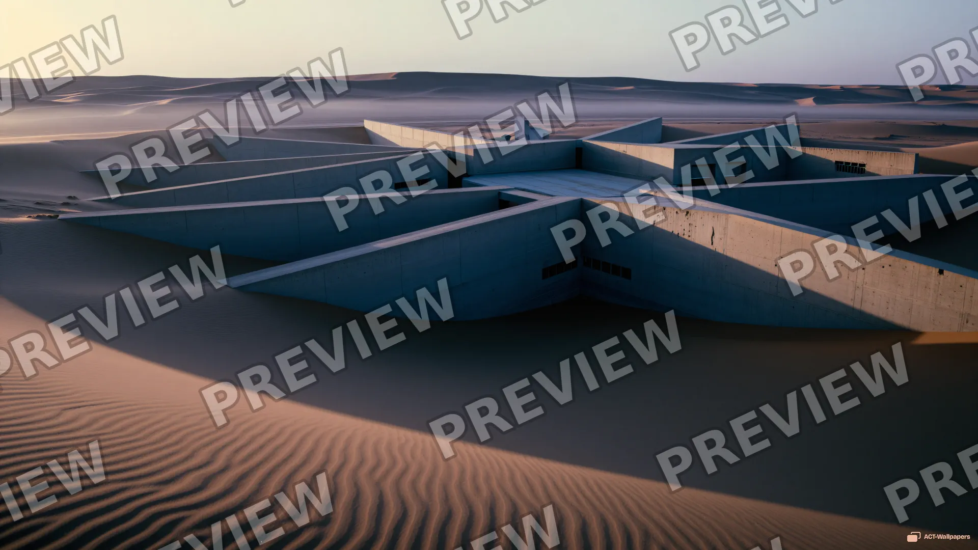 Dawn Concrete Dunes — Desert concrete 4K wallpaper