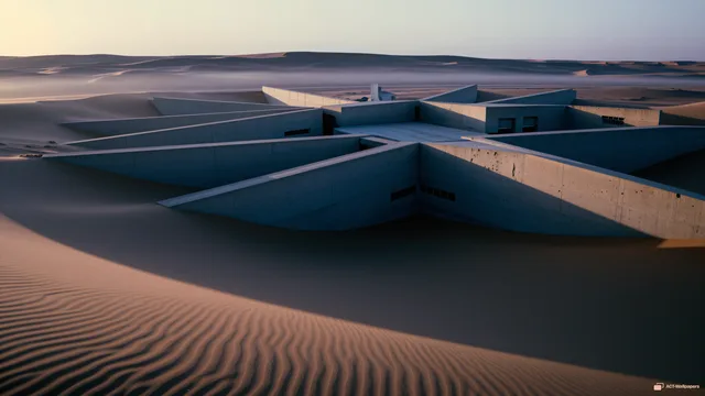 Dawn Concrete Dunes — Desert concrete 4K wallpaper