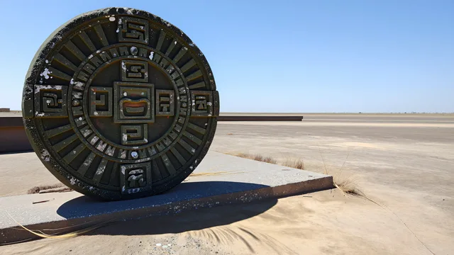 Aztec Sun Stone Monument — Aztek gunes tasi 4K wallpaper