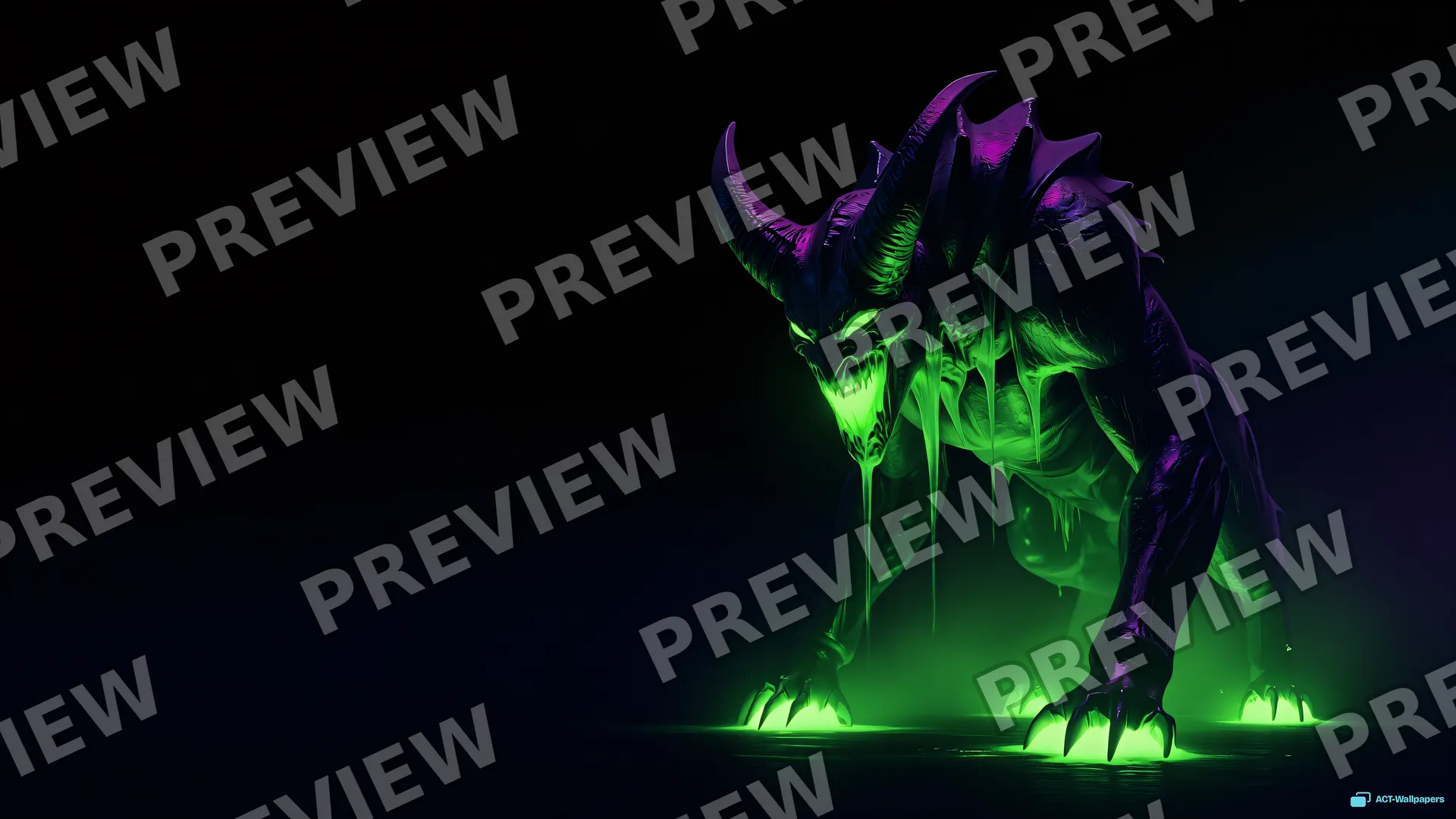 Obsidian Nightmare Glow — Neon nightmare 4K wallpaper