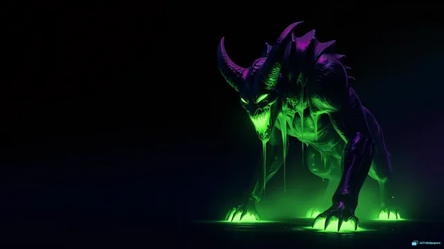 Obsidian Nightmare Glow — Neon nightmare 4K wallpaper