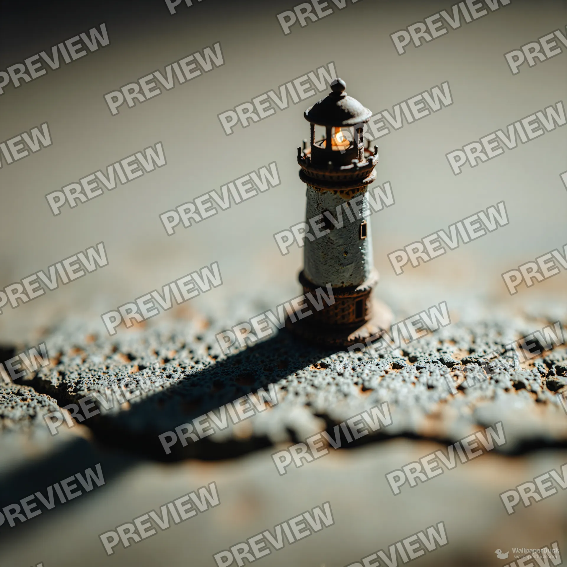 Weathered Miniature Lighthouse — Miniature worlds 4K wallpaper