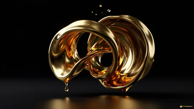 Molten Gold Fold — Chrome casting 4K wallpaper