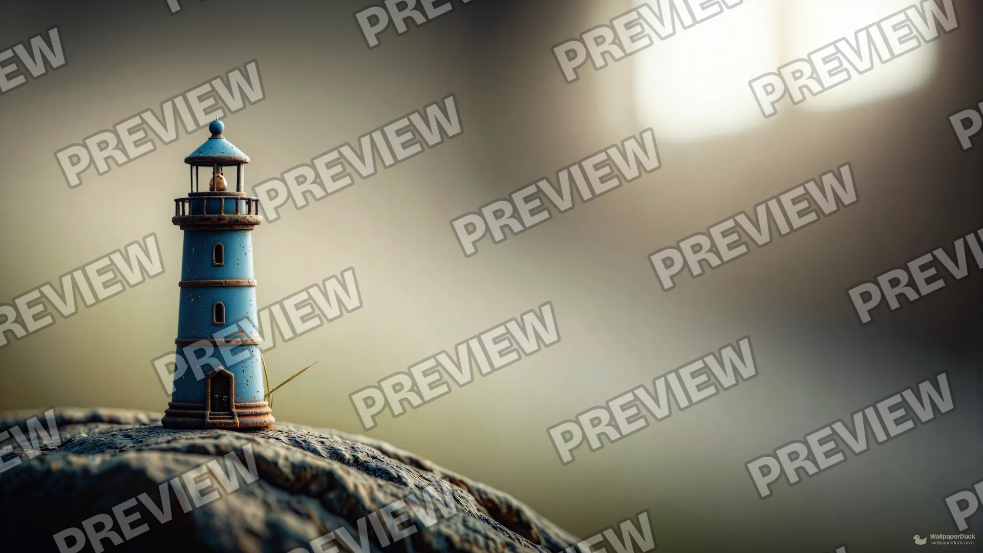 Tabletop Lighthouse Memory — Miniature worlds 4K wallpaper