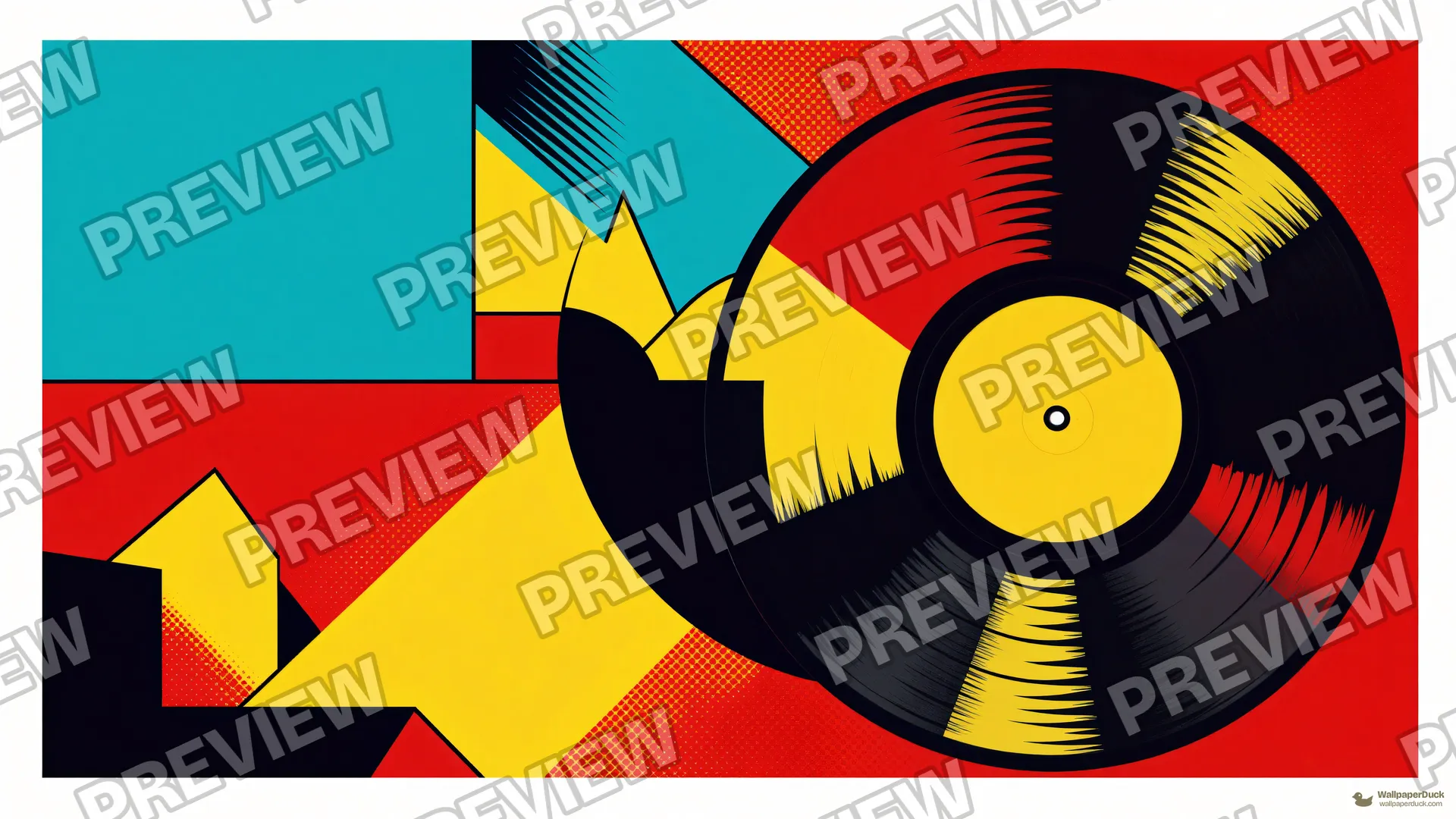 Vinyl Pop Fracture — Retro pop art 4K wallpaper