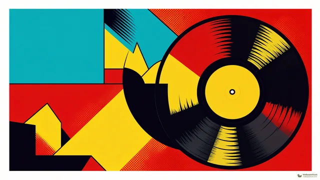 Vinyl Pop Fracture — Retro pop art 4K wallpaper