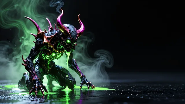 Obsidian Nightmare Core — Neon nightmare 4K wallpaper