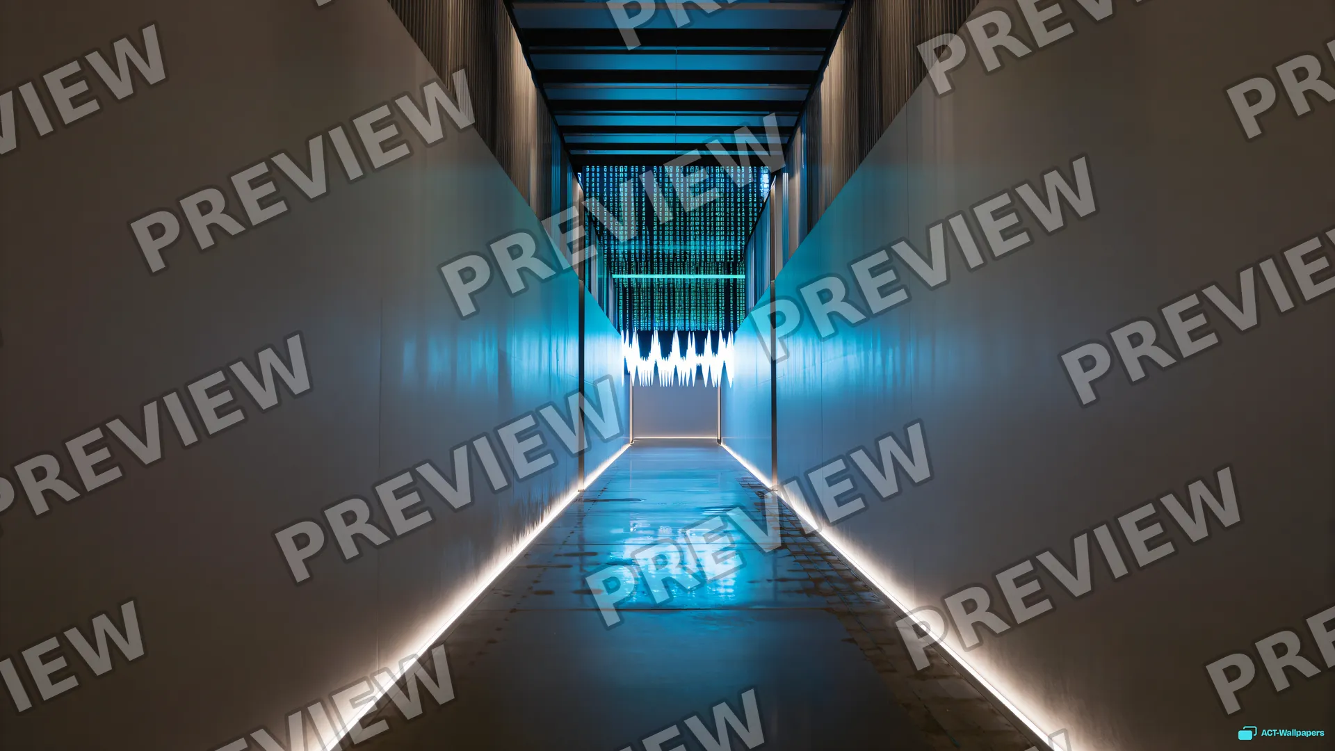 Neural Data Corridor — Sci-fi interiors 4K wallpaper