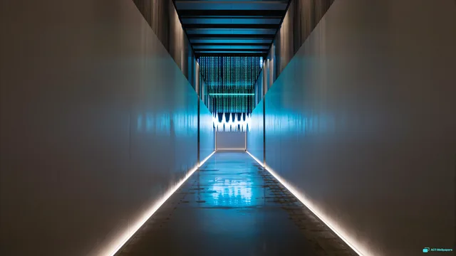 Neural Data Corridor — Sci-fi interiors 4K wallpaper
