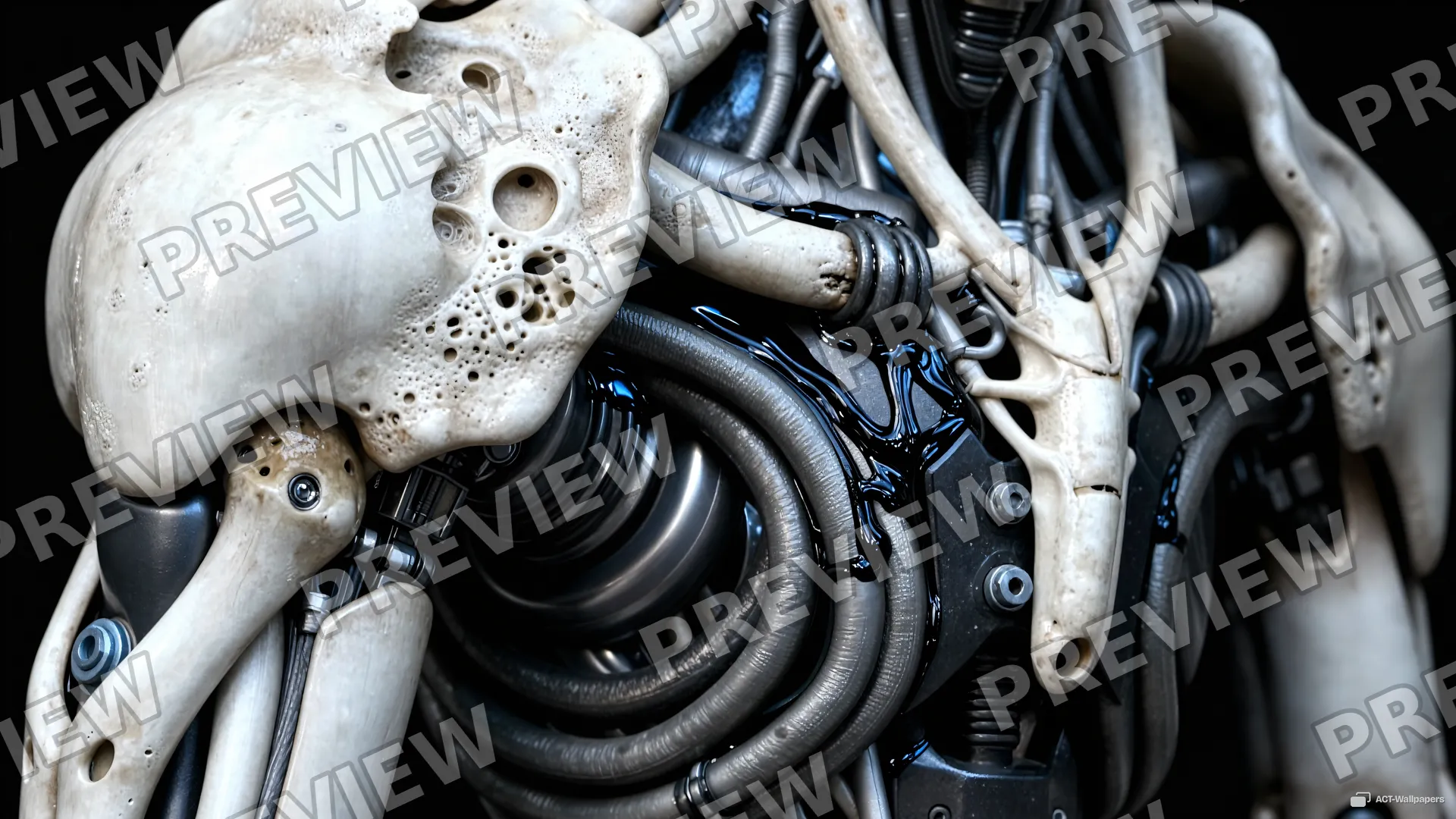 Calcified Joint Intersection — Biomechanical 4K wallpaper