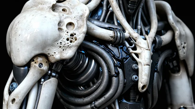 Calcified Joint Intersection — Biomechanical 4K wallpaper