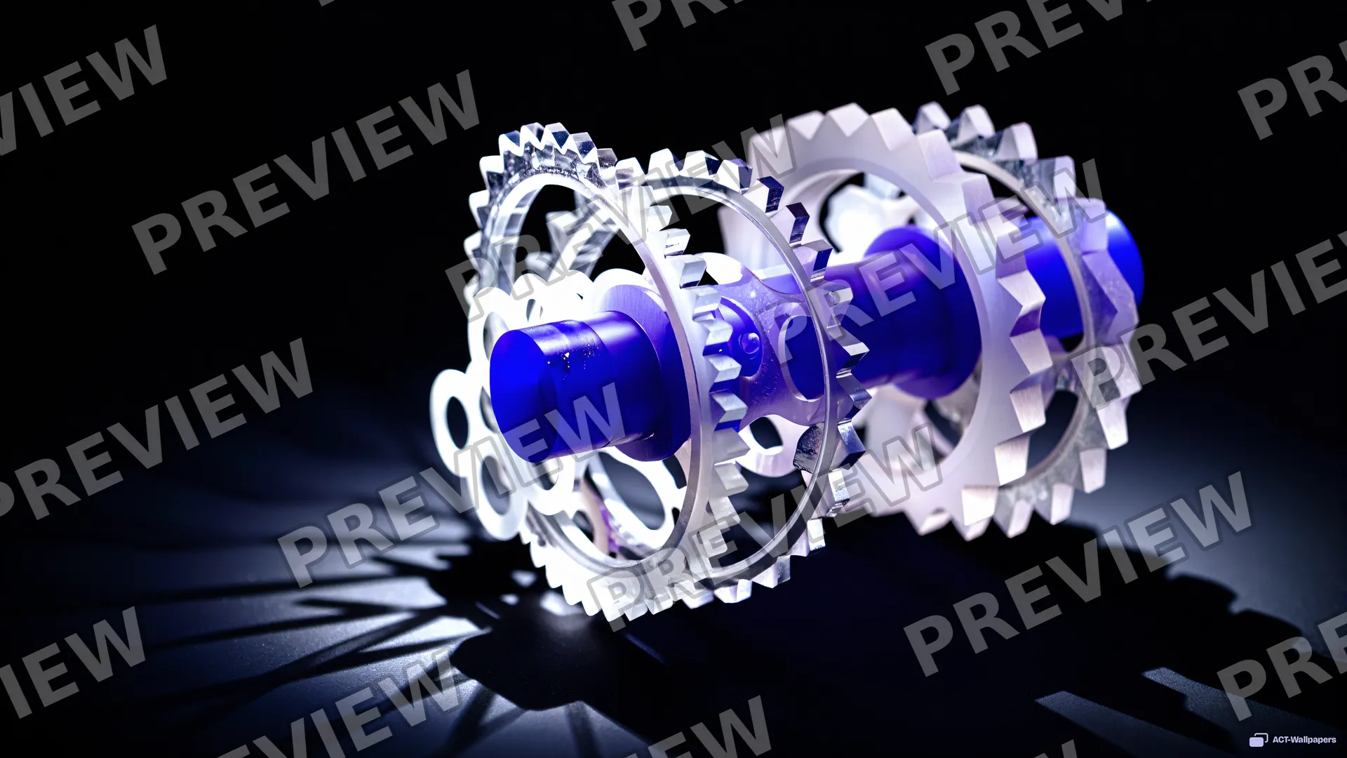 Crystal Gear Train — Crystal machines 4K wallpaper