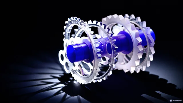 Crystal Gear Train — Crystal machines 4K wallpaper