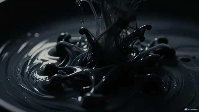 Ink Tendril Dispersal — Dark fluid 4K wallpaper