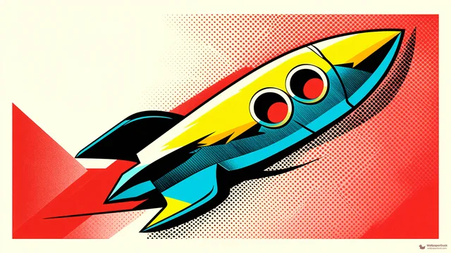 Fractured Retro Rocket — Retro pop art 4K wallpaper