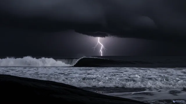 Lightning Maw — Storm atmosphere 4K wallpaper