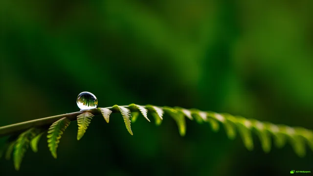 Fern Tip Water Droplet — Botanical macro 4K wallpaper