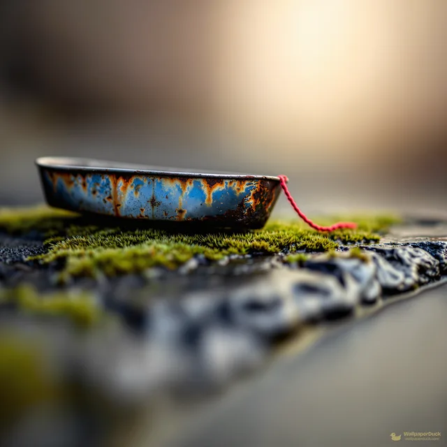 Tin Boat on Moss — Miniature worlds 4K wallpaper