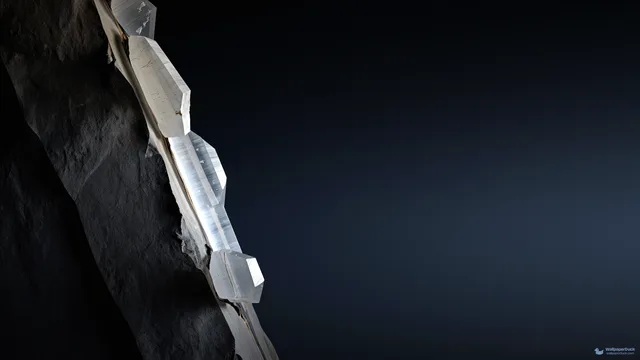 Selenite Vein Transmission — Crystals & minerals 4K wallpaper