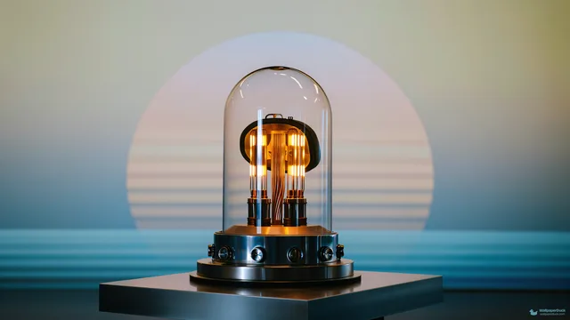 Vacuum Tube Brain Machine — Retro futurism 4K wallpaper